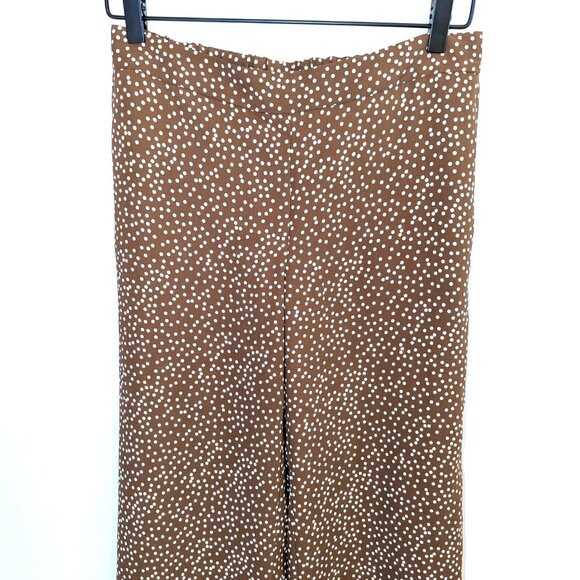 NWT J. Jill | Brown Polka Dot Wearever Easy-Care Woven Wide-Leg Crops | Size XS - Picture 7 of 13